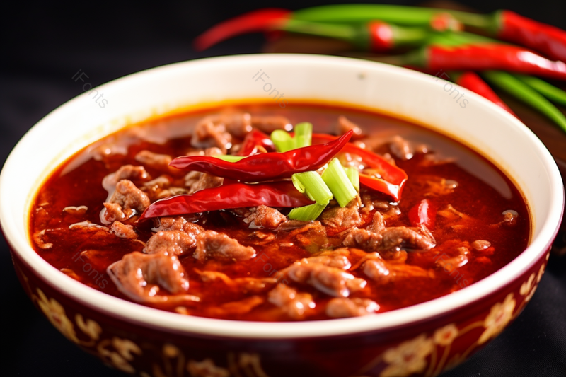 碗里的水煮牛肉青红辣椒,高清,摄影图,摄影图片,图片大全,摄影图免费下载